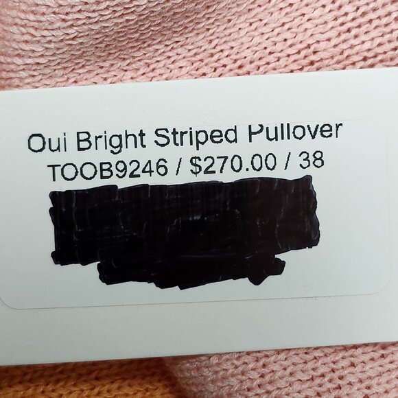 Oui Women's Multicoloured Striped Short Sleeved Pullover Size 8 & 12 - Picture 4 of 11